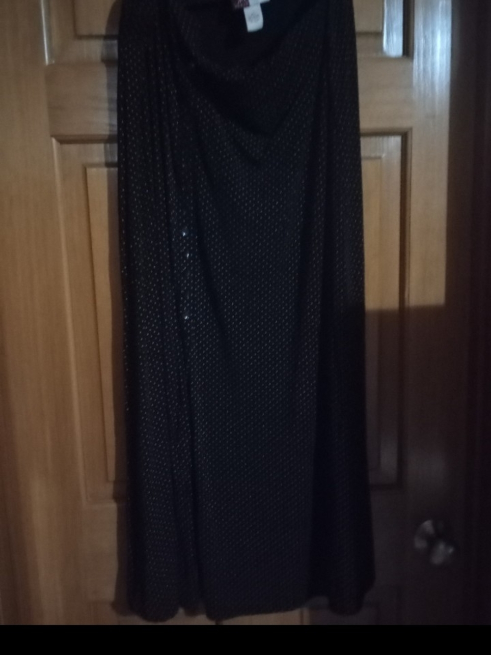 JM Collection Black Maxi Skirt with Subtle Sparkle